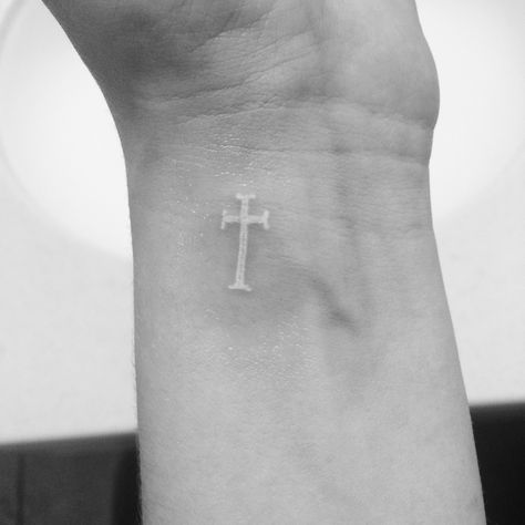 My second tattoo. White cross on my wrist. 😊 White Cross Tattoo, White Tattoo Cross, Tattoo Cross, Second Tattoo, Tattoo White, Gothic Crosses, White Cross, White Tattoo, Cross Tattoo