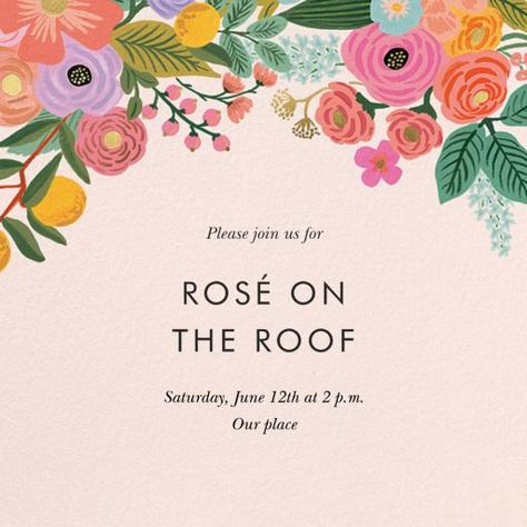 "Garden Party (Square)" Rsvp Event by Rifle Paper Co. - online at Paperless Post Online Party Invitations, Ladies Lunch, Paperless Post, Flower Invitation, Summer Theme, Paper Source, Online Invitations, Party Entertainment, Summer Parties