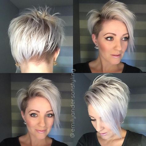 50 Best Short Haircuts and Hairstyles for Fine Hair Short Hairstyles For Fine Hair, Haircut Undercut, Haircut Design, Trendy Short Hairstyles, Hair Short Bob, Asymmetrical Pixie Cuts, Hairstyles For Fine Hair, Asymmetrical Bob Haircuts, Fine Curly Hair