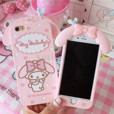 Iphone 5s Cases Aesthetic, Iphone 6s Plus Cases Aesthetic, Iphone 7 Cases Silicone, Cute Iphone 7 Cases, Pink My Melody, Chanel Phone Case, Iphone 7 Covers, Hello Kitty Phone, Hello Kitty Phone Case