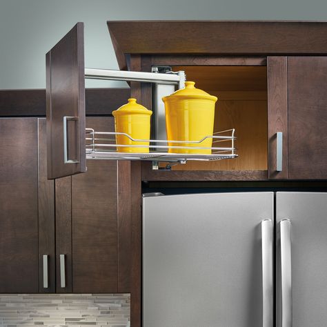 Appliance Organizer | Wayfair Above Refrigerator, Corner Cabinet Organization, Blind Corner Cabinet, Refrigerator Wall, Appliance Cabinet, Sliding Wall, Rev A Shelf, Upper Cabinets, Cabinets Organization