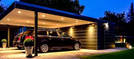 Car Porch Design, Carport Modern, Building A Carport, Modern Carport, Veranda Design, Diy Carport, Carport Plans, Pergola Carport, Car Shelter