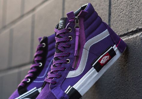 Vans Sk8-Hi Reissue CAP Violet Indigo Release Date - SBD Tennis Vans, Vans Sk8 Hi Reissue, Vans Shoes Fashion, Tenis Vans, Stylish Hoodies, Vans Sk8, Gym Shoes, Vans Sneakers, Unique Shoes