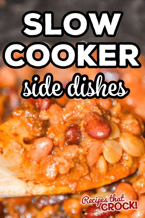 12 Slow Cooker Side Dishes to Try For Your Next Backyard BBQ. These are our tried and true favorite crowd pleasing recipes. via @recipescrock Barbecue Sides For A Crowd, Easy Crockpot Side Dishes For A Crowd, Easy Side Dish For A Crowd, Crockpot Sides For A Crowd, Crock Pot Side Dishes For A Crowd, Party Beans Recipe, Easy Bbq Side Dishes For A Crowd, Crockpot Side Dishes For A Crowd, Bbq Side Dishes For A Crowd