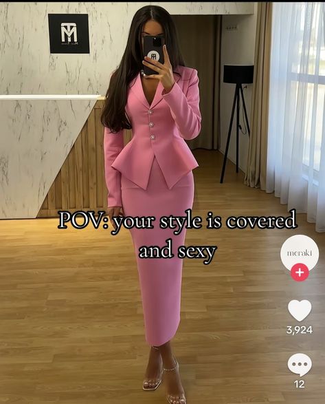 Corporate Graduation Outfit, Induction Outfit Ideas, Modest Corporate Outfits, Office Gowns For Women, Pink Suit Skirt, Modest Graduation Outfit, Corporate Fashion Office Chic, Corporate Gowns, Office Wears