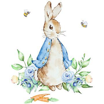 "Nursery Characters, Peter Rabbit, Beatrix Potter" Sticker for Sale by SvetlanaArt | Redbubble Peter Rabbit Stickers, Peter Rabbit Characters, Peter Rabbit Flopsy, Flopsy Bunny, Rabbit Clipart, Leaves Png, Blue Peter, Baby Shower Napkins, Rabbit Baby