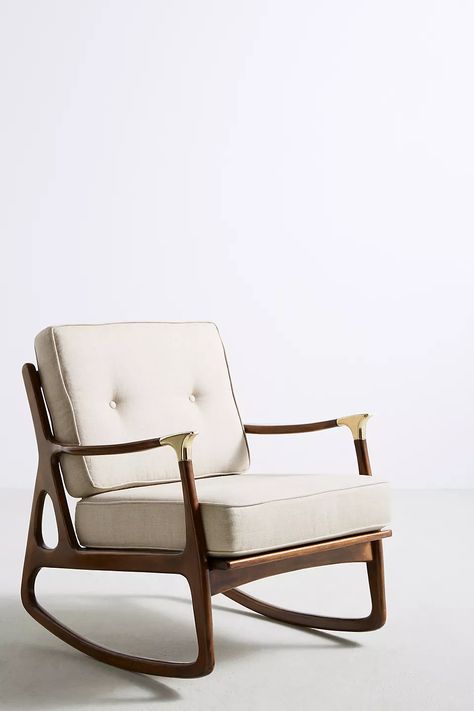 Haverhill Rocking Chair | AnthroLiving Unique Living Room Furniture, Modern Rocking Chair, Rocking Chair Cushions, Hanging Furniture, Outdoor Rocking Chairs, Blue Chair, Hammock Chair, Diy Chair, Comfy Chairs