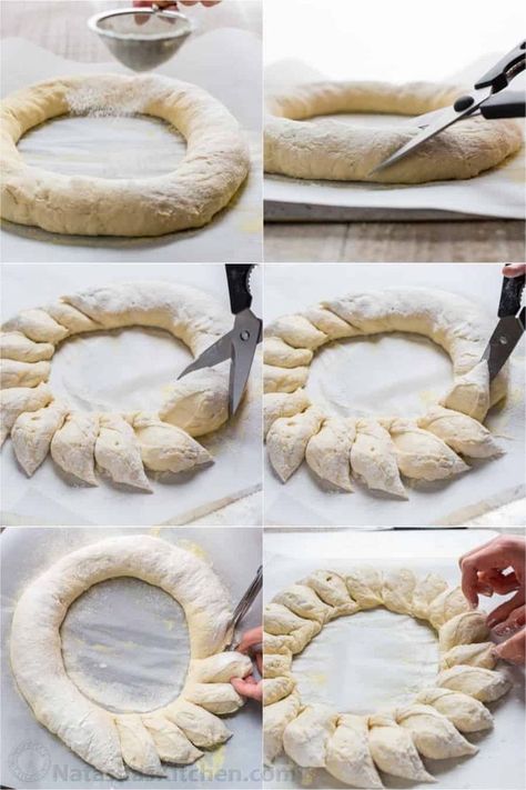 Wreath Bread, Bread Wreath, Bread Recipe Video, Bread Scoring, Oven Bread, Dutch Oven Bread, Make A Wreath, Christmas Bread, Bread Shaping