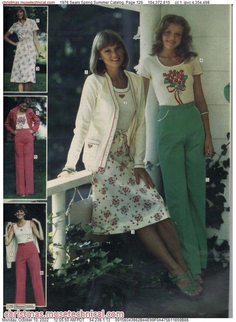 1976 Sears Spring Summer Catalog, Page 126 - Catalogs & Wishbooks Camilla Macaulay, 70s Wardrobe, 1976 Fashion, French Style Outfits, 1970 Fashion, 70s Women Fashion, Retro Lifestyle, Fashion 1970s, 60s 70s Fashion