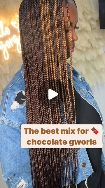 30 Color Box Braids, 4 27 30 Knotless Braids, Color Blends For Braids, Chocolate Knotless Braids, 4 27 30 Braids, Knotless Braids Highlights, 30 Hair Color Box Braids, Summer Box Braids Colors, Color Blend Knotless Braids