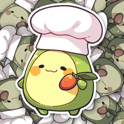 Cute Chef Avocado Sticker - Turbo Vinyl