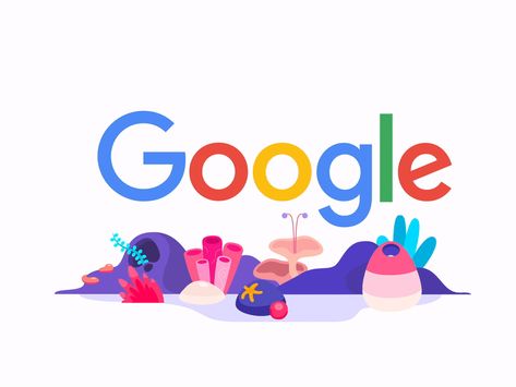 Google Doodle - World octopus day by Laurens Segaert | Dribbble | Dribbble Google Design Graphics, World Design Day, Google Illustration Design, Google Logo Art, Google Doodles Ideas, Google Animation, Google Doodle, Google Gif, Google Birthday