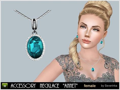 Harry Potter Necklace, Sims Packs, Blue Accessories, Classic Necklace, Gem Necklace, Sims 4 Mm, Best Sims, Sims4 Clothes, Sims 4 Cc Packs