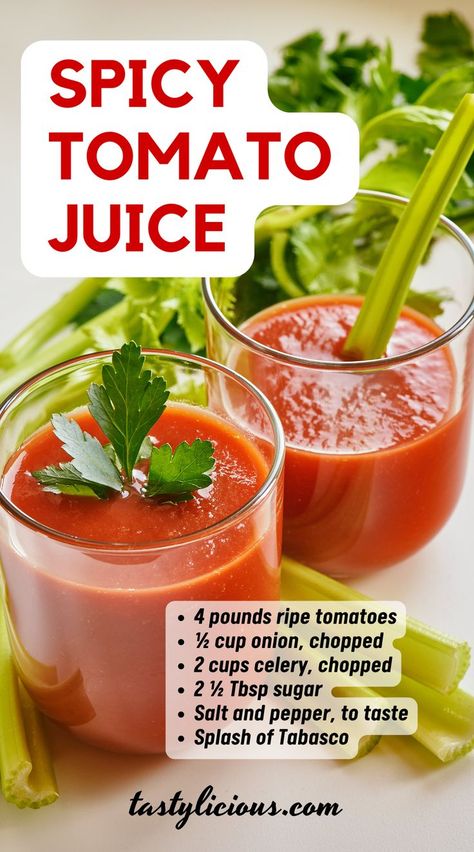 tomato juice tabasco | tomato juice spicy | Spicy Tomato Juice | Spicy Tomato Juice Recipe | juicing recipes for weight loss | juice recipes | healthy juicer recipes | juicer recipes beginners | green juice recipes for weight loss Tomato Juice With Juicer, Spicy Tomato Juice Recipes Canning, Tomato Drinks Recipe, Spicy Tomato Juice Recipe, Tomato Juicing Recipes, Homemade Tomato Juice Recipes, Vegetable Juice Recipes Juicers, Spicy V8 Juice Recipe, Tomato Smoothie Recipes