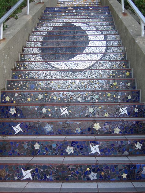 Stairway To Heaven, Moon Art, Dream House Decor, Ravens, Mosaic Art, My Dream Home, Future House, Stars And Moon, Mosaic Tiles