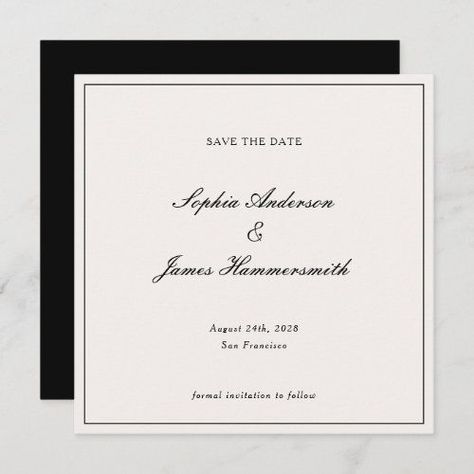 $2.97 | Elegant Classy Formal Black Frame Script Wedding #wedding, save the date, wedding announcement, engagement, elegant wedding, black, formal wedding, classy, luxurious, sophisticated Save The Date Formal Invitation, Black Tie Wedding Save The Date, Save The Date Classy, Elegant Save The Date Ideas Classy, Black Tie Save The Date, Classy Save The Dates, Formal Save The Date, Black Formal Wedding, Wedding Invitation Cards Online