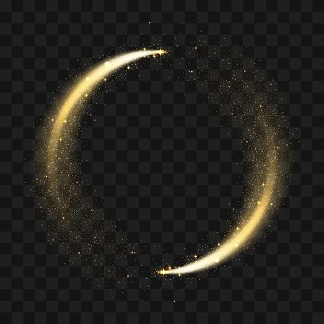 Gold sparkling glitter circle. | Premium Vector #Freepik #vector #frame #star #circle #light Circle Circle, Circle Vector, Gold Stock, Circle Light, Light Trails, Golden Circle, Star Light, Circle Frames, Gold Circle