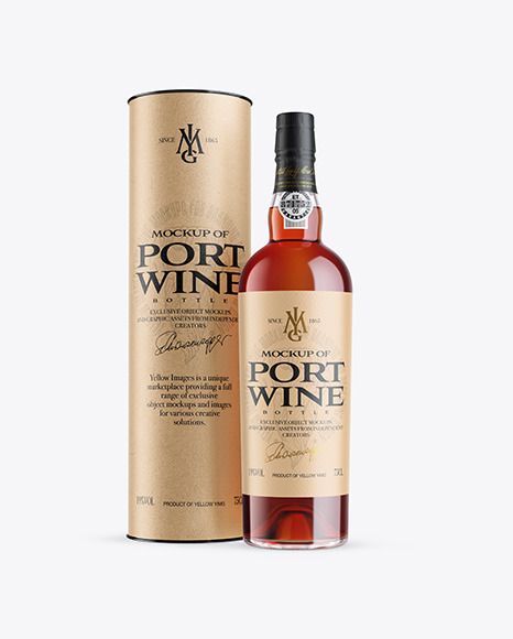 Tawny Port Wine Bottle with Tube Mockup Rosé Port, White Port, Seal Sticker, Port Wine, Bottle Mockup, Mockup Free Psd, Fine Wine, Creative Words, Macallan Whiskey Bottle