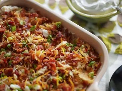 Sunny's Easy Loaded Baked Potato Casserole Recipe | Sunny Anderson | Food Network Sunny's Easy Loaded Baked Potato Casserole, Sunny’s Easy Loaded Baked Potato Casserole, Sunnys Easy Loaded Baked Potato Casserole, Baked Potato Casserole Loaded, Easy Loaded Baked Potato, Loaded Potato Casserole, Katie Lee Biegel, Easy Baked Potato, Loaded Baked Potato Casserole