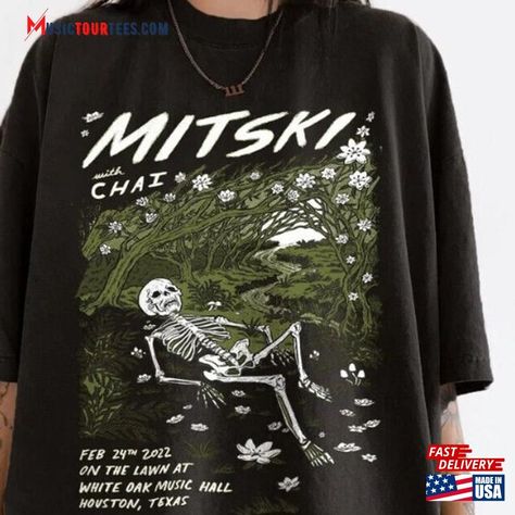 Mitski Shirt Skelleton With Chai Skull Mitsk T-Shirt Sweatshirt Check more at https://musictourtees.com/product/mitski-shirt-skelleton-with-chai-skull-mitsk-t-shirt-sweatshirt/ Mitski Shirt, Family Gifts, Family Shirts, Sweatshirts, T Shirt