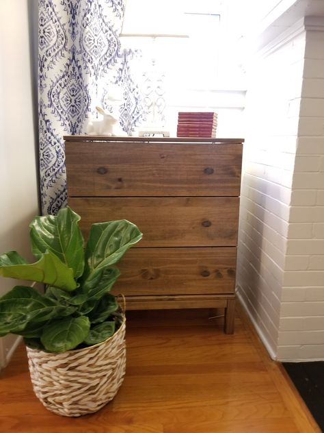 Tarva Dresser Makeover, Tarva Dresser, Ikea Tarva Dresser, Ikea Tarva, Red Oak Stain, Matching Dressers, Ikea Dresser, Bedroom Furniture Makeover, Oak Dresser