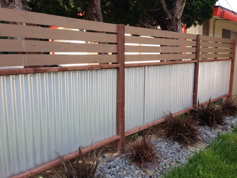 Wood And Sheet Metal Fence, Galvanized Metal Retaining Wall, Corogated Metal Fence, Tin And Wood Fence, Wood And Corrugated Metal Fence, Metal Siding Fence, Corrugated Metal And Wood Fence, Corrugated Metal Fence Panels, Corrugated Fence Ideas