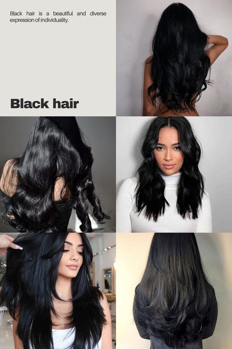 Spring Hair Colour, Black Hair Fair Skin, Pitch Black Hair, Jet Black Hair Color, Black Hair Curly, Black Hair Inspiration, Hair Colour Ideas, Short Dyed Hair, Skin Tone Hair Color