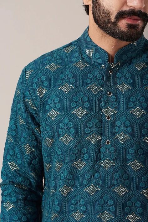 Mens Wedding Wear, Mens Traditional Wear, Mens Wear Wedding, Chikankari Kurta, Gents Kurta Design, Gents Kurta, Kurta Men, Mens Kurta Designs, Men's Ethnic Wear