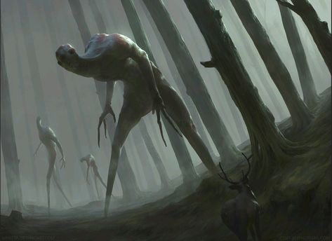 Forest Walkers Dark Creatures, Cool Monsters, Dnd Monsters, Cosmic Horror, 다크 판타지, Monster Concept Art, Art Competitions, Fantasy Monster, Creepy Art