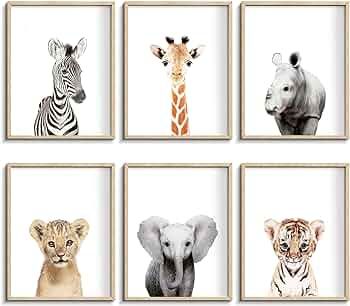 Amazon.com: Nursery Baby Room Wall Art Decor, Jungle Nursery Baby Animals Nursery Decorations, Cute Nursery Safari Decor Baby Bedroom Decorate(8"x10", UNFRAMED)(Jungle): Posters & Prints Baby Animals Nursery, Jungle Themed Nursery, Jungle Theme Nursery, Nursery Safari, Safari Decor, Baby Room Wall Art, Safari Theme Nursery, Animal Nursery Theme, Safari Decorations