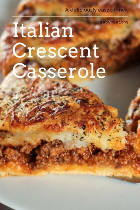 Crescent Casserole, Crescent Roll Recipes Dinner, Crescent Recipes, Crescent Roll Recipes, Best Italian Recipes, Hamburger Meat, Easy Italian, Easy Casserole Recipes, Goulash