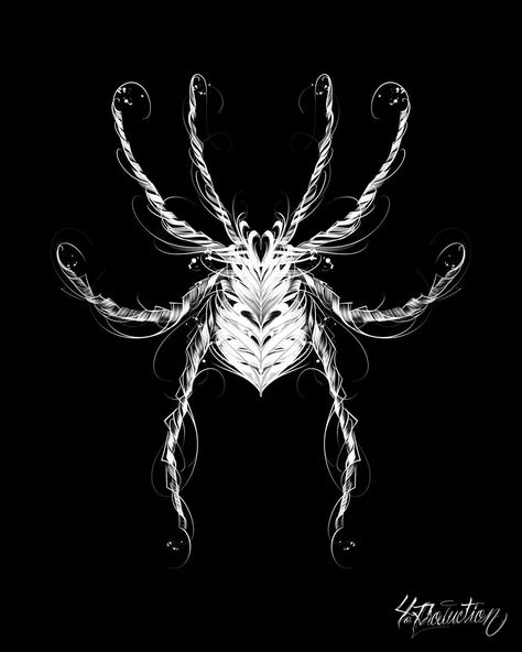 Spider calligraphy White Spider Aesthetic, White Spider Tattoo, Spider Knight, Spider Aesthetic, Spider Oc, Spider Drawing, Apparel Design Inspiration, Red Icons, White Spider