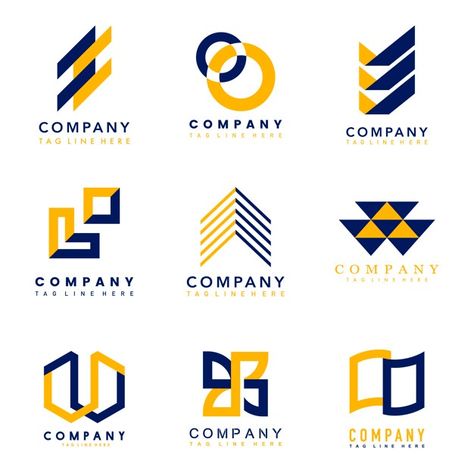 Set of company logo design ideas | Free Vector #Freepik #freevector #background #logo #abstract-background #business Company Logo Design Ideas, Free Business Logo, Hexagon Logo, Nature Logo Design, Design Club, Design Studio Logo, Logo Minimal, Logo Design Ideas, Shop Logo Design