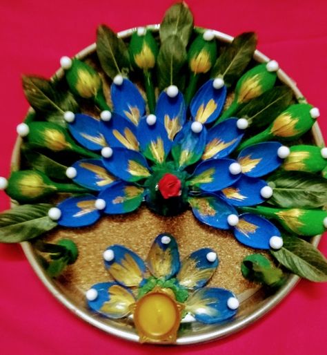 Arati Plate Decoration, Aarti Thali Decoration Ideas Handmade, Unique Aarti Thali Decoration Ideas For Ganpati, Unique Arti Thali Decoration, Unique Aarti Thali Decoration Ideas, Rakhi Decoration, Aarti Thali Decoration Ideas, Aarti Decoration, Rakhi Thali