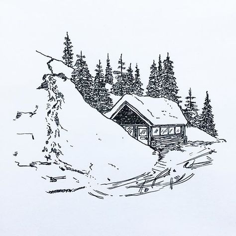 Go snow it on a mountain!  #pentel #tombow #snow #washington #crystalmountain #illustrator #illustration #draw #drawing #art #artist #ink #pen #black #snow #linework Nature Sketches Pencil, Winter Drawing Ideas, Winter Drawing, Landscape Pencil Drawings, Winter Drawings, Nature Art Drawings, Mountain Drawing, Nature Sketch, Pen Art Drawings