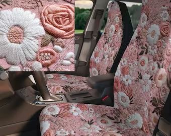 Seat Covers For The Car, Cute Car Seat Covers, Car Decorating, Western Car, Boho Car Accessories, Faux Embroidery, Car Interior Diy, Hippie Car, Girly Car Accessories