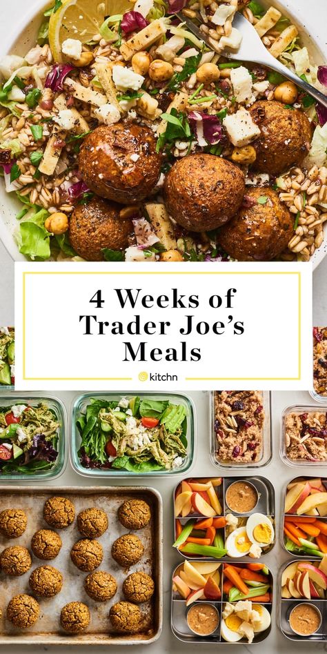 Fast Trader Joes Meals, Trader Joes Meal Plan For One, Best Trader Joes Recipes, Trader Joes Weekly Meal Plan, Trader Joe’s Dinner Recipes, Trader Joes Breakfast Ideas, Tjs Meals, Trader Joes Meal Prep, Trader Joe’s Meals