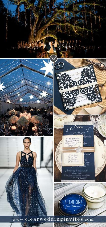 Ethereal Starry Night Wedding Ideas with Romantic Atmosphere – Clear Wedding Invites Night Court Wedding Aesthetic, Starry Night Wedding Ideas, Night Wedding Theme, Night Wedding Ideas, Acotar Wedding, Starry Night Wedding Theme, Midnight Wedding, Night Sky Wedding, Vintage Chic Wedding