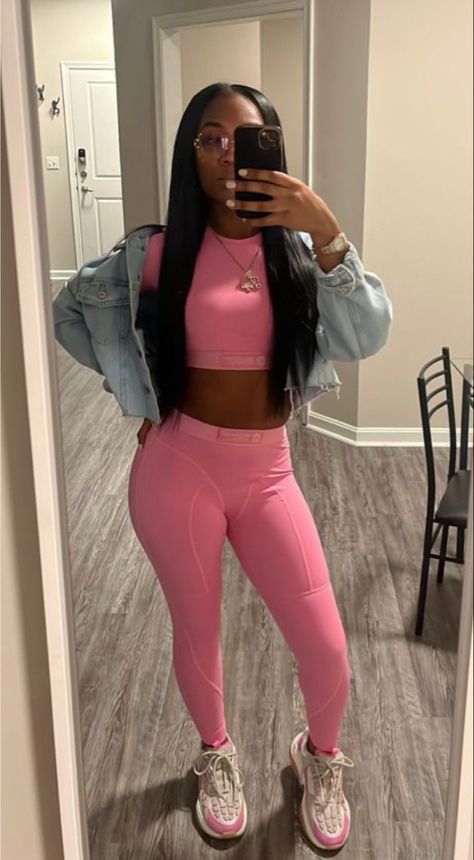 Pink Two Piece Outfit Black Women, Two Piece Outfit Black Women, Pink Two Piece Outfit, Nigerian Lace Dress, Cute Online Clothing Stores, Outfit Black Women, Mirror Flicks, Pink Two Piece, Chill Fits