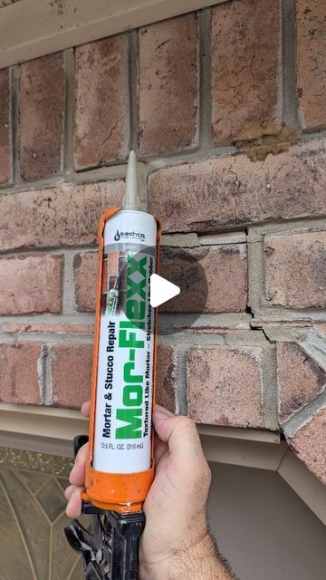 Aaron Miiller on Instagram: "It's extremely common in my area to see mortar joint cracks above windows and doors. For that reason, I have fixed quite a few of them. This is the way I do it, and I have yet to experience a failure. It all starts with a quality product. I use @sashcoinc Mor-Flexx. 17% more product than some of the competitors, better flexibility, and more colors to choose from.  . . . . #17%more #morflexx #sashco #sealant #remodel #brick #brickrepair #mortarrepair #mortar #sealants #flexiblesealant #mortarjoint #crackrepair #mortarcrack #repair" Fireplace Mortar, Brick Restoration, Sheetrock Repair, Repair Cracked Concrete, Mortar Repair, Home Depot Projects, Concrete Repair Products, Brick Repair, Grout Repair