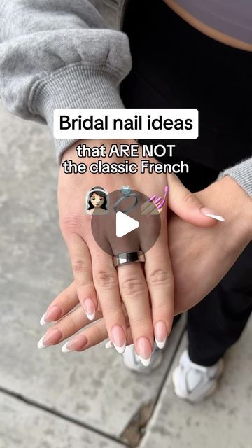 QT Nails & Lashes on Instagram: "SAVE this video for your bridal nail inspo 👰🏻‍♀️

This video are for the bride-to-bes who are looking for styles that ARENT just the classic French, although that is always a great option 💅🏻

bridal nails, bridesmaid nails, wedding nails, wedding nail design, ombré French, floral nail design, bridal shower nails, chandler nail salon, Gilbert nail salon" Bride Nails Wedding French, Bridal Ombre Nails, Spring Bridal Nails, Bridal Nail Art Designs Wedding Day, Bride Nail Designs, French Tip Bridal Nails, Classy Engagement Nails, Bridal Nails French Tip, Engagement Photo Nails