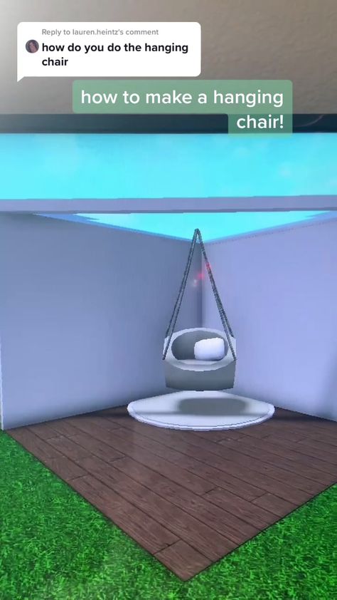 Diy Hanging Chair, Bloxburg Town, Decals Codes, Bloxburg Houses, Bloxburg Decals Codes, Pool Chairs, Bloxburg Decals, House Layout Plans, House Layout