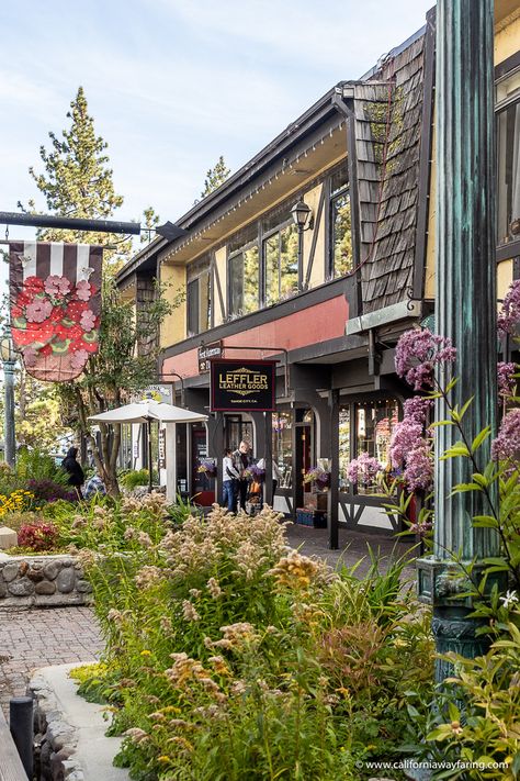 Tahoe City shops Fall In Lake Tahoe, Tahoe City California Things To Do, Things To Do In Lake Tahoe Summer, Lake Tahoe September, Lake Tahoe In October, Lake Tahoe October, Lake Tahoe Summer Outfits, Lake Tahoe Aesthetic, South Lake Tahoe Summer