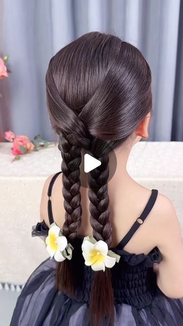 Hairstyles Cute Braids, Hảir Style For Girl, Easy Hair Styles For Little Kids, Hairstyle Braids For Kids, Girls Hair Braiding Styles, Easy Pigtail Braids, Braids Girls Kids, Braided Hairstyles Hair Down, Hairstyles For 4th Graders