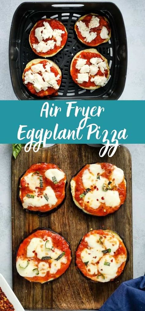 Eggplant Pizza Recipe, Air Fryer Eggplant, Pizza Craving, Eggplant Pizza, Easy Eggplant, Eggplant Pizzas, Zucchini Pizza Bites, Italian Chopped Salad, Craving Pizza