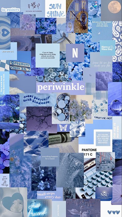 Periwinkle Blue Wedding, Collage Iphone Wallpaper, Periwinkle Aesthetic, You Are My Moon, Collage Iphone, Cute Blue Wallpaper, Winter Color Palette, Color Collage, Cute Simple Wallpapers