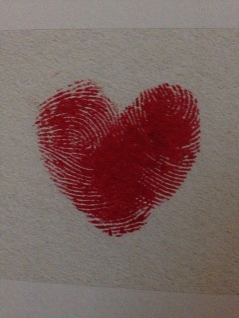 Fingerprint heart ❤ Thumb Print Heart, Rip Tattoos For Mom, Fingerprint Cards, Fingerprint Heart, Diy Tote Bag Design, Finger Heart, Thumb Prints, Ace Of Hearts, Red Tattoos