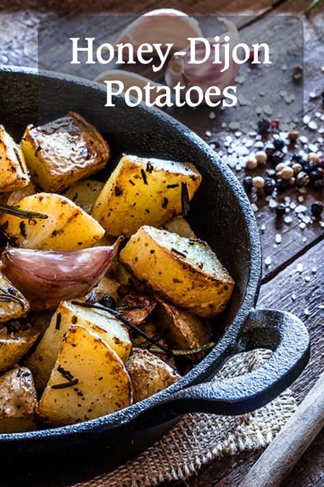 Honey Dijon Potatoes, Dijon Potatoes, Whole Grain Mustard, Comfy Food, Recipes Sides, Mustard Recipe, Honey Dijon, Meatless Recipes, Dinner Sides