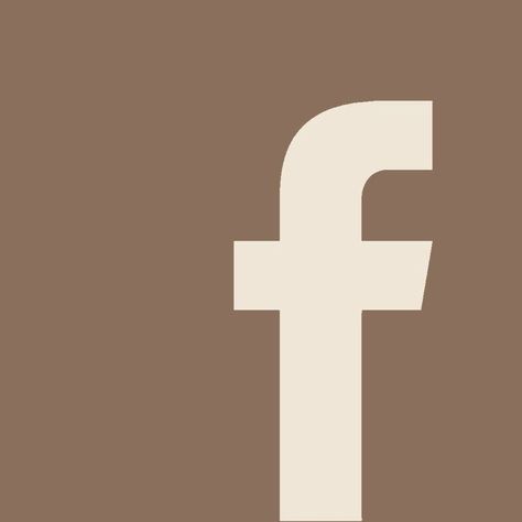 Facebook Iphone Icon, Facebook Icons Aesthetic, Beige Facebook Icon, Brown Facebook Icon, Facebook App Icon Aesthetic, Facebook Icon Aesthetic, App Icon Facebook, App Symbols, Facebook App Icon