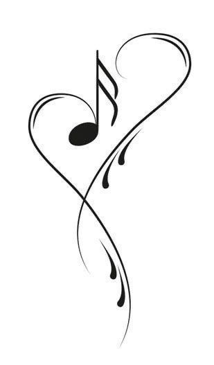 Music Is The Key To My Heart Tattoo, Tattoo Ideas Female Music Notes, Mini Tattoos Music Notes, Heart And Music Note Tattoo, Musical Signs And Symbols, Small Music Notes Tattoo, Music Tattoo Designs For Women Unique, Unconditional Love Symbol Tattoo, Music Note Tattoo For Men